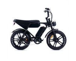 OUXI V8 Pro Max Elektrische Fatbike - Dubbele Achtervering - Ingebouwd Alarmsystseem - 20 Inch - 250W Motor - 7 Versnellingen - 120 km Actieradius - Hydraulische Schijfremmen - Zwart