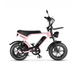 OUXI V8 Ultra Mini Elektrische Fatbike - Ingebouwd Alarmsysteem - Inclusief Voetsteuntjes - Inclusief Voorrekje -16 Inch - 250W Motor - 7 Versnellingen - 50 km Actieradius - Mechanische Schijfremmen - Roze