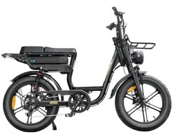 QMWHEEL V20 Comfort Elektrische Fatbike - Lage Instap - 20 Inch - 250W Motor - 7 Versnellingen - 60 km Actieradius - Hydraulische Schijfremmen - Zwart