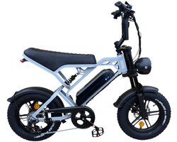 QmWheel V20 Mini Fatbike - Kinderfatbike - Grijs - 16x4 inch - 150 kg Draagvermogen - Accu 36V (13Ah) - 250W Motor - Shimano 7 Versnellingen - Hydraulische Schijfremmen