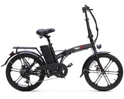 RKS MX25 Pro - Elektrische Vouwfiets - Mat Zwart - 20x1.95 inch - Accu 36V (8Ah) - 250W Motor - Shimano 6 Versnellingen