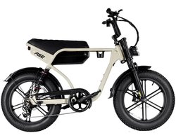 RSE Elektrische Fatbike - Ingebouwd Alarmsysteem - Inclusief Voetsteuntjes - Inclusief Bekerhouder - NFC-chip -20 Inch - 250W Motor - 7 Versnellingen - 60 km Actieradius - Hydraulische Schijfremmen - Beige