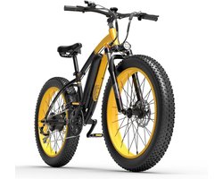 SCH® Elektrische Fiets Middenmotor - fiets - Geel- 148cm × 28cm × 80cm