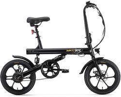 Skyjet 1S - Elektrische Fiets - Mat Zwart - 16x1.95 inch - Accu 36V (7.5Ah) - 250W Motor - Mechanische Remmen