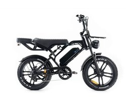 V20 Pro 2025| Elektrische Fatbike | 250W | Zwart | E-Bike | met voorrek | Hydraulische remmen | met achterzitje | gemonteerd