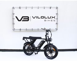 Vilolux Fatbike electrisch - Fatbike C80 - ZWART - Achterzit - Legaal - Rijklaar geleverd - Niet opvoerbare fatbike - 2 Jaar garantie - Hydraulische remmen - Alarm - Telefoontasje - Full Color LCD display