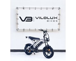 Vilolux Fatbike electrisch - Fatbike V20 Mini - NARDO GREY- Legaal - Rijklaar geleverd - 16 Inch - 2 Jaar garantie - Telefoontasje - Hydraulische remmen - 7 versnellingen Alarm