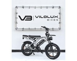 Vilolux® Fatbike electrisch - Fatbike - V20 PRO - 2025 / 2026 Model - Achterzit - Voorrek - Legaal - Rijklaar geleverd - 2 Jaar garantie - Telefoontasje - Hydraulische remmen - Alarm - Nardo Grey