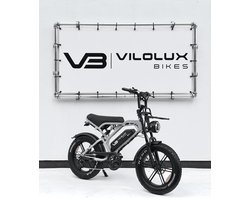 Vilolux® Fatbike electrisch - Fatbike - V20 PRO - 2025 / 2026 Model - Voorrek - Legaal - Rijklaar geleverd - 2 Jaar garantie - Telefoontasje - Hydraulische remmen - Alarm - Nardo Grey