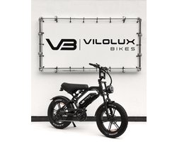 Vilolux Fatbike electrisch - Fatbike V20 PRO - ZWART - Legaal - Rijklaar geleverd - 2 Jaar garantie - Telefoontasje - Hydraulische remmen - Alarm