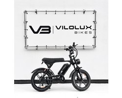 Vilolux® Fatbike electrisch - Fatbike V8 Ultra - Legaal - Rijklaar - 2 Jaar garantie - Hydraulische remmen - Alarm - Groot LCD Display - NFC vergrendeling - Zwart - City banden