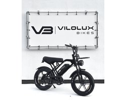 Vilolux® Fatbike electrisch - Fatbike - X80 PRO - 2025 / 2026 Model - V20 Design - Voorrek - Legaal - Rijklaar geleverd - 2 Jaar garantie - Telefoontasje - Hydraulische remmen - Alarm - NFC Key unlock - GPS - Zwart