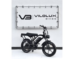 Vilolux Fatbike electrisch - Fatbike - X80 PRO - V20 Design - Achterzit - Legaal - Rijklaar geleverd - 2 Jaar garantie - Telefoontasje - Hydraulische remmen - Alarm - NFC Key unlock - GPS - Zwart