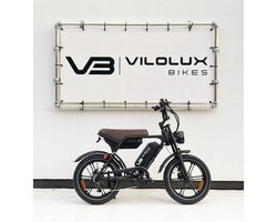 Vilolux® Fatbike electrisch Ultra - Dubbele accu - Bruin zadel - Legaal - Rijklaar - Niet opvoerbare fatbikes - Groot LCD display - NFC vergrendeling - 2 Jaar garantie - Hydraulische remmen - Alarm - City Banden