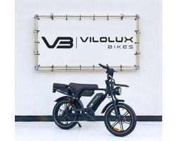 Vilolux® Fatbike electrisch Ultra - Dubbele accu - Voorrek - Achterzit - Bruin zadel - Legaal - Rijklaar - Niet opvoerbare fatbikes - Groot LCD display - NFC vergrendeling - 2 Jaar garantie - Hydraulische remmen - Alarm - City Banden