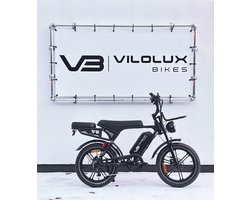 Vilolux Fatbike electrisch Ultra - Voorrek - achterzit - Legaal - Rijklaar - Niet opvoerbare fatbikes - 2 Jaar garantie - Hydraulische remmen - Alarm - Groot LCD Display - NFC vergrendeling - zwart - City banden