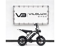 Vilolux Fatbike electrisch - Fatbike V20 Mini - ZWART- Legaal - Rijklaar geleverd - 16 Inch - 2 Jaar garantie - Telefoontasje - Hydraulische remmen - 7 versnellingen - Alarm