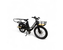 Vogue Wonder Longtail – Elektrische Longtail Bakfiets – Zwart - 24 inch – 180 kg Draagvermogen – Dubbele 48V Accu – Shimano 7 Versnellingen – Hydraulische Remmen