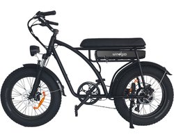 Windgoo F5 Elektrische Fatbike – Rijklaar Geleverd - Windgoo Smart-app - 20 Inch - 250W Motor - 7 Versnellingen - 75 km Actieradius - Mechanische Schijfremmen - Zwart