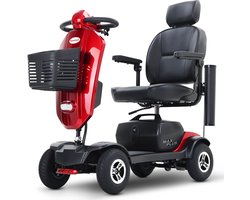 [MAX PLUS RED-COMBO] - Elektrische Outdoor-Mobilitätsroller - 300W Motor Met Demping - 360° Draaibare Luxezitplaats Met Kopsteun - 2 Drinkhouders Met USB Opladersluiting