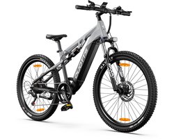 DUOTTS Elektrische Fiets E29 - 648Wh/13.5Ah Accu - 90 km Bereik - 48V 250W Bafang Motor- 26x2.6 Inch All - Terrain Wielen - Shimano 14 Versnellingen - Aluminium Frame met Verende Voorvork - Elektrische Mountainbike - zilver