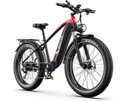 Elektrische Fiets DUOTTS F26-Lite - 864Wh/18 Ah Accu - 100 km Bereik - 250W Motor - 26x4 Inch Banden - Shimano 7 Versnellingen - Aluminium Frame - Inclusief Bagagedrager - Elektrische Mountainbike - zwart