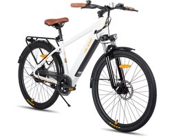 Hiland 26 Inch Elektrische Mountainbike (E-MTB) - 250W Motor - 36V 7.8Ah Batterij - All-Terrain - Voorvork Vering - Wit