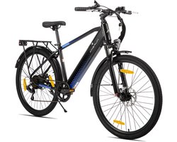 HILAND Matawak elektrische stadsfiets - 26 inch - 250W motor - 60km actieradius - 36V 10.4Ah accu - Shimano 7-versnellingen - Unisex - Zwart