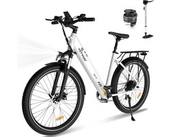 HITWAY BK18 - Elektrische Fiets - 27.5*2.8 Inch City Commuter EBike met Afneembare 36V 12Ah Lithium Batterij - Mountain E-Bike met 250W Motor - 7 Versnellingen - IP54 Waterdicht