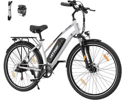 Hitway Elektrische Fiets BK27S - Trendy 28 Inch City Commuter EBike met Afneembare 36V 13Ah Lithium Batterij - Damesfiets - E-Bike met 250W Motor - 7 Versnellingen - IP54 Waterdicht