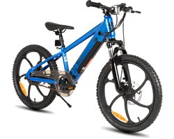 JOYSTAR Elektrische Fiets E-Bike – 20 Inch – Voor Kinderen/Tieners – 250W Motor – 1 Versnelling – Bladwiel – Mechanische Schijfremmen – Blauw