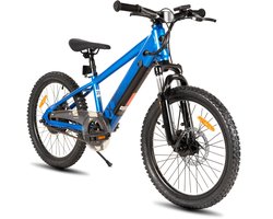 JOYSTAR Elektrische Fiets E-Bike – 20 Inch – Voor Kinderen/Tieners – 250W Motor – 1 Versnelling – Spaakwiel – Mechanische Schijfremmen – Blauw