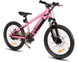 JOYSTAR Elektrische Fiets E-Bike – 20 Inch – Voor Kinderen/Tieners – 250W Motor – 1 Versnelling – Spaakwiel – Mechanische Schijfremmen – Roze