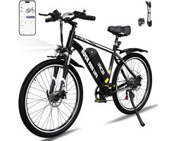 RCB Mountainbike Elektrische Fiets – 250W | 30-50 km | 26" | 25 km/u | 7-Speed-zwart