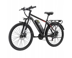 SINOHON EM200 26‘’ Elektrische Fiets – 250W Motor, 48V 12,5Ah Accu, 21 Versnellingen, 25km/u – Stadsfiets met LED-Vertichting