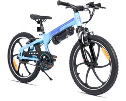 STARMOTO Radspur Elektrische Kinderfiets 20 Inch – 250W met Uitneembare Accu en Trapondersteuning – E-Mountainbike voor Kinderen 8-12 Jaar- Blauw