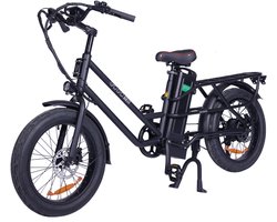 1x Elektrische Fatbike - 250W Motor - 48V 15.6Ah 80km Bereik - 20"x3,0" banden - Dubbele schijfremmen - zwart
