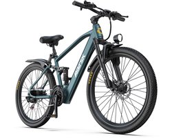 Aairsk Elektrische Fiets 26 Inch - EU-normen250W(Actieradius 65km) - Trapondersteuning tot 25 km/u – Shimano Versnelling – NFC Startfunctie – Slim Ontworpen voor Dagelijkse Mobiliteit – Zeegroen Kleur