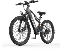 Aairsk elektrische fiets – 48V 20Ah accu, 65 km bereik, dubbele vering en 26" all-terrain banden voor stad en terrein., Shimano 7 Versnellingen, NFC Startfunctie,Mountainbike&Stadsfiets, Het maximale bereik is 100 km.