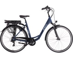 AMIGO E-Alvor D2 Elektrische Fiets - E-bike 28 Inch - 53 cm - Damesfiets met 7 Versnellingen - V-Brakes - 536 Wh Accu - Matblauw
