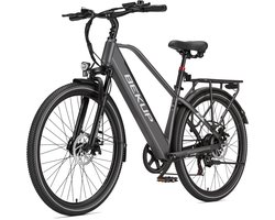 Bekup V2 Elektrische Fiets - 26" Banden - 250W Motor - 25km/h Maximale Snelheid - 36V14.5AH Accu -Actieradius Tot 75 Km - Shimano 7 Versnellingen - Mechanische Schijfremmen - Grijs