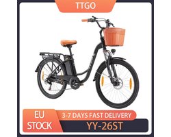 Bolliving - Elektrische fiets - 250W motor - 26 Inch banden - 25 km/u max snelheid - 100 km max bereik - schijfrem - 36V - 14.5 ah batterij