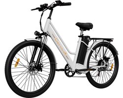 Cheevalry c26 Elektrische Fiets 36V 15Ah - 250W - Wit- Schijfremmen - 100km Bereik - 7 Versnellingen Shimano
