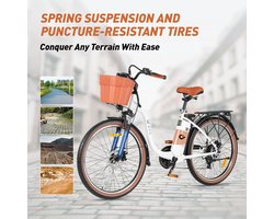 Dyu C6 Pro E-Bike Elektrische Fiets Rijklaar Stadsfiets City Bike