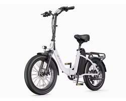 DYU C9 Beste Touring Vouwfiets Elektrisch | 250W Motor & Geavanceerde Controller voor Soepele Vermogensafgifte | 15,6Ah Accu tot 150km | Compact Opvouwbaar Design – Geschikt voor Stadsstraten en Uitdagend Terrein Wit