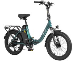 DYU C9 Opvouwbare Elektrische Fiets, 250W Motor, 48V 15.6Ah Accu, 20*3.0 inch Banden, 25 km/u Maximale Snelheid, 150 km Bereik, Olierem, Voorwiel Schokdemper, Shimano 7-versnellingen - Groen