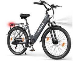 E-bike - 26 inch elektrische fiets - E-stadsfiets 250W achtermotor - 36V 13Ah verwisselbare accu - tot 100km - LCD-display - lage instap E-stadsfiets - voor dames en heren volwassenen - Blauw