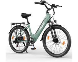 E-bike - 26 inch elektrische fiets - E-stadsfiets 250W achtermotor - 36V 13Ah verwisselbare accu - tot 100km - LCD-display - lage instap E-stadsfiets - voor dames en heren volwassenen - Cyaan