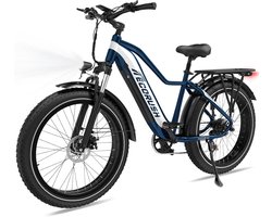 ECORUSH Elektrische Fiets ECO R1 - Trendy 26*4.0 Inch Fat Tire City Commuter EBike met Afneembare 48V 13Ah Lithium Batterij - Mountain E-Bike met 250W Motor - 7 Versnellingen - IP54 Waterdicht