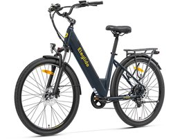 Eleglide T2 elektrische fiets, 250W motor, 36V 13Ah accu, 27,5*2,1 inch banden, maximumsnelheid 25 km/u, maximaal bereik 100 km, hydraulische schijfremmen, verende voorvork met lockout, Shimano 7-speed, LCD-scherm, app-bediening--gratis spatbord